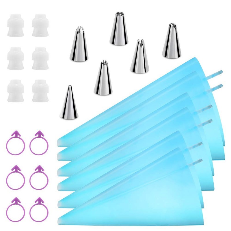 Reusable Decorating Set: Piping Bags, Tips, Couplers & More by