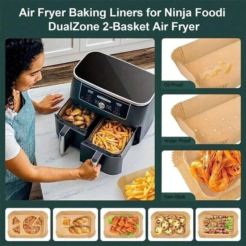 Disposable Air Fryer Paper Liners Non Stick Parchment Accessories — Pack of 50 gallery