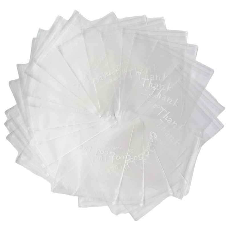 100 PCS Self Adhesive Cookie Bags Thank You Gift Giving 4×4 Inch Mixed Color