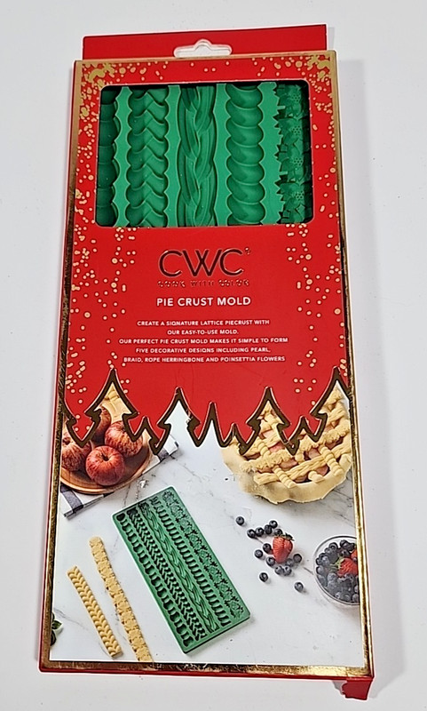 CWC Cook With Color Silicone Decorative Pie Crust Mold -Green New