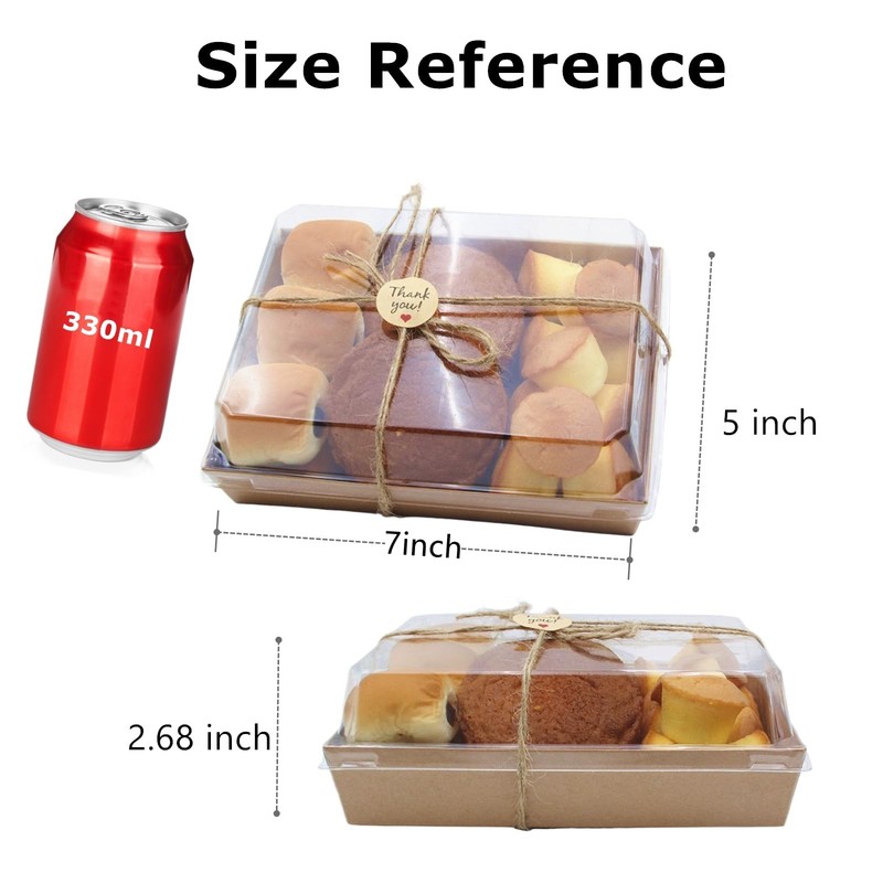 40 Pack Paper Charcuterie Boxes with Clear Lids, 7 x 5 Inch Brown Disposable ... gallery