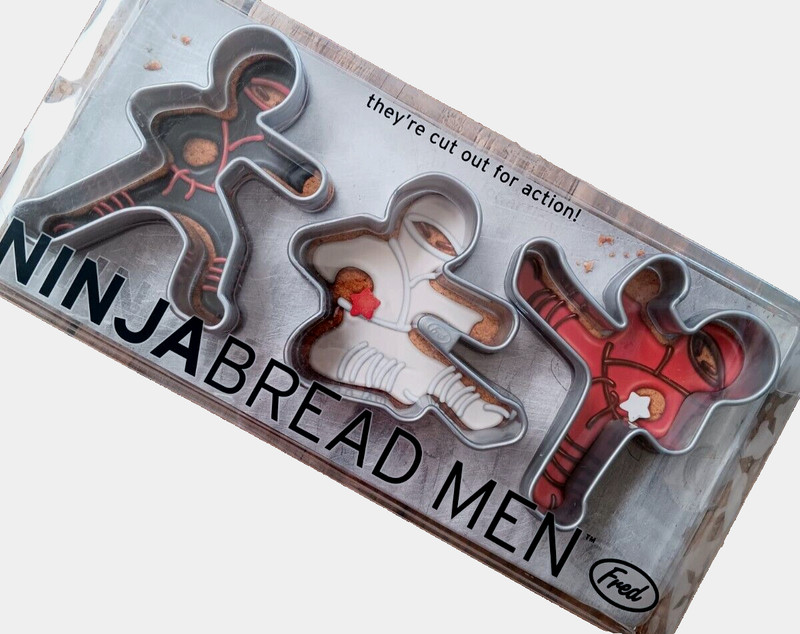 Ninja Cookie Cutter Set of 3 & Recipe NEW Genuine Fred