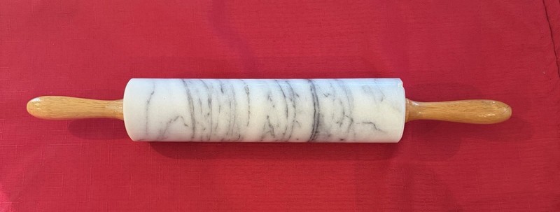 White Gray Marble Rolling Pin 10 Inches