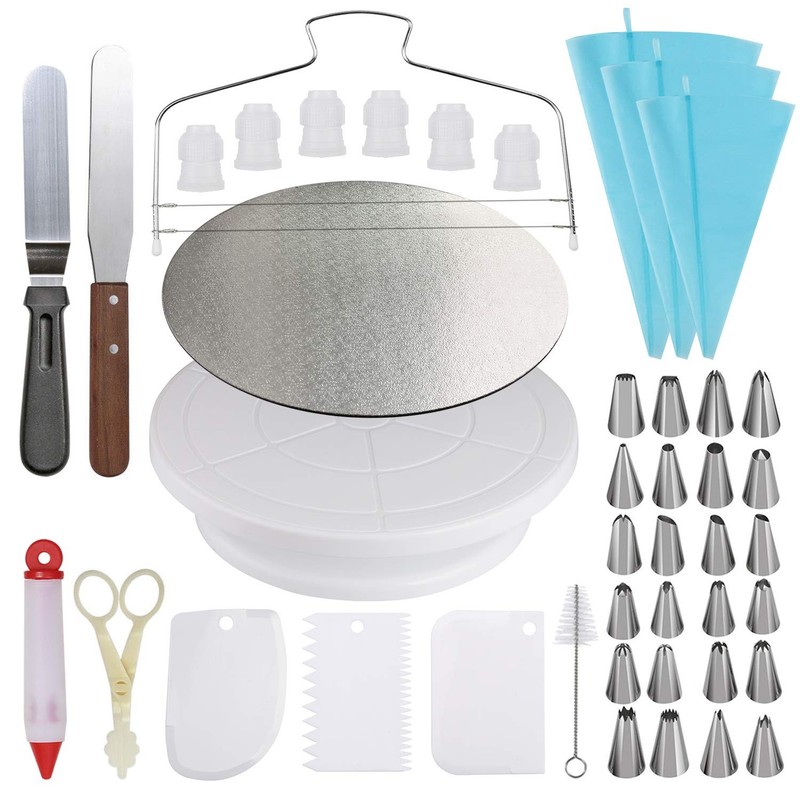 Cake Decorating kit – Cake Turntable and 10 inch Cake Board,2 Icing Spatula 3…