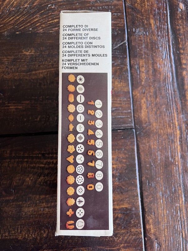 Vtg Lillo PEDRINI The Biscuit Maker Cookie Gun 24 Discs Numbers & Shapes Italy gallery