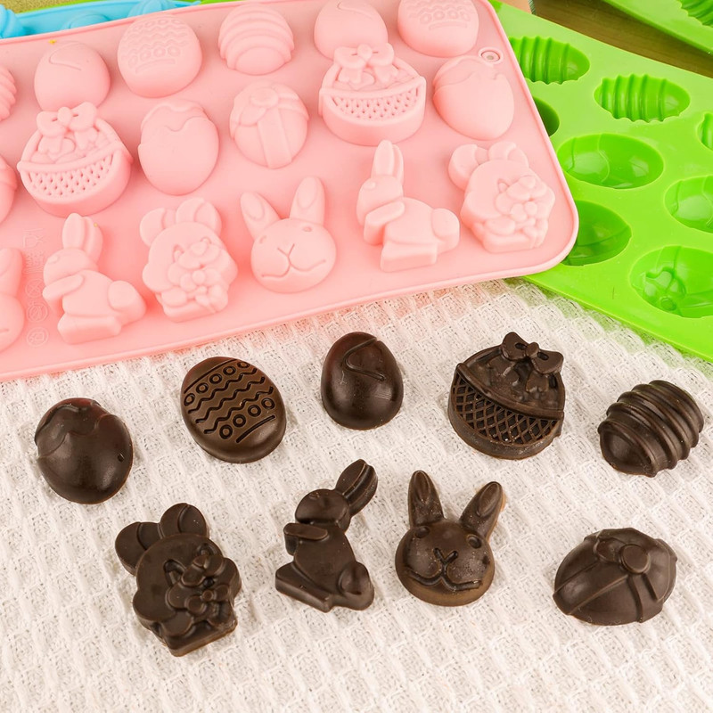 Easter Egg Silicone Mold for Chocolate 5 Packs Egg Shaped Mold Baking Pan for Ea gallery