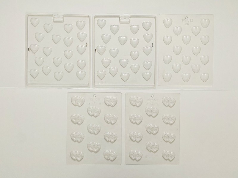 Lot of 30 Vintage Plastic Candy Molds - Hearts, Baby, Easter, Christmas, Misc. gallery