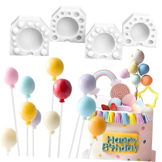 2 Pairs Round Balloon Lollipop Molds Silicone Cake Pop Mold Mini Cake Pop