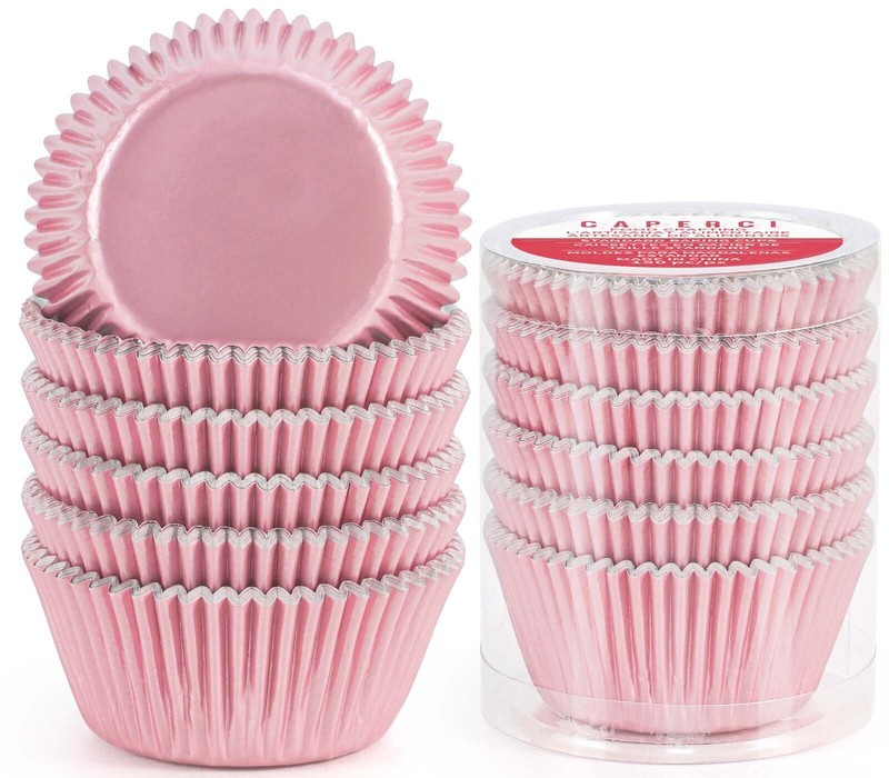 150-Pack Pink Foil Cupcake Muffin Liners Standard Size Greaseproof Cups