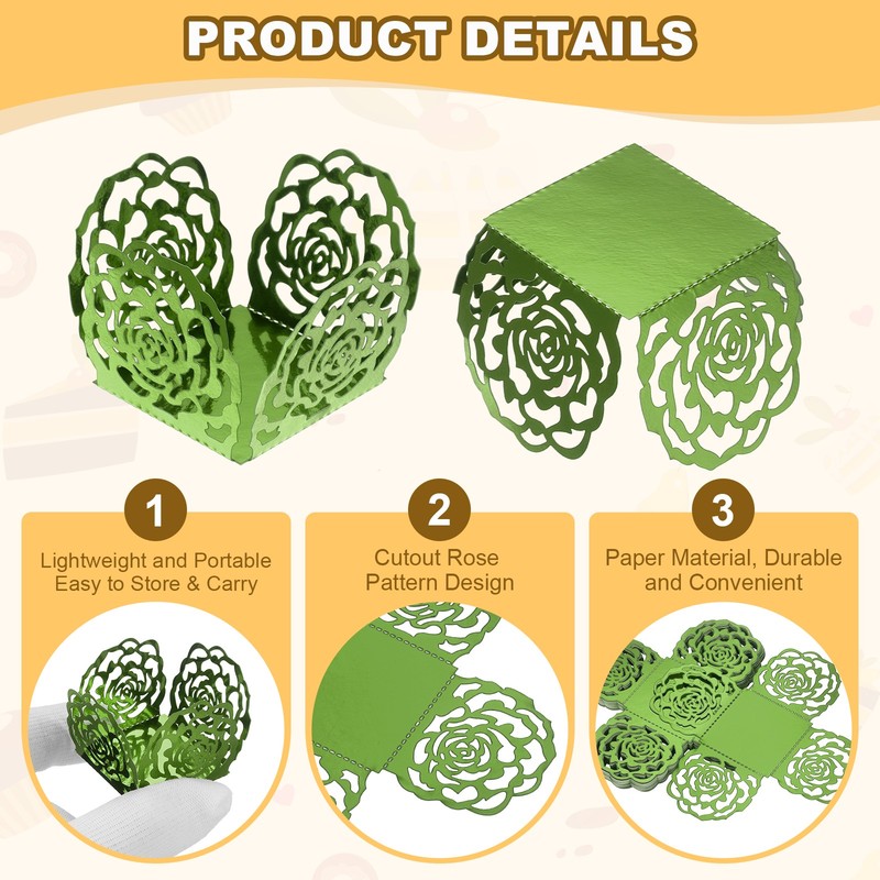 25PCS 4 Inch Truffle Wrappers for Wedding Birthday, Light Green gallery