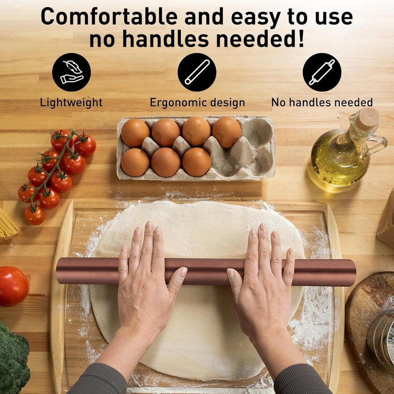 Professional Lightweight French Rolling Pin - 15.9 Inch Stainless Steel Design gallery