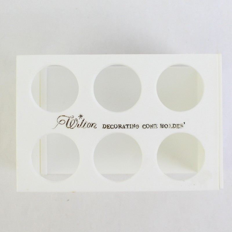 Vintage Wilton Plastic Decorating Cone Holder White