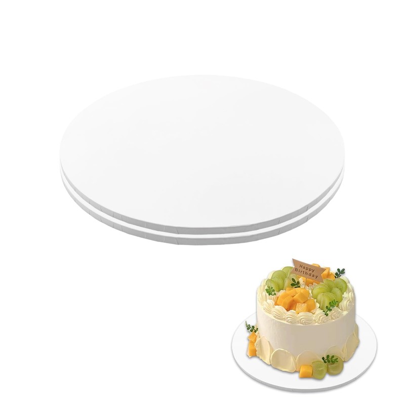 2 PCS White Cake Drums 1/4 Inch Thick 10 Inch Round Boards Cardboard Base
