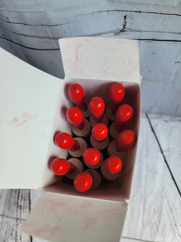 Lot of 12 Kids Wooden Mini Rolling Pins with Red Handles - New gallery