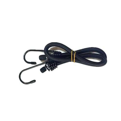 12" Small Bungee Cords with Hooks - Black Elastic - 4 Pcs gallery