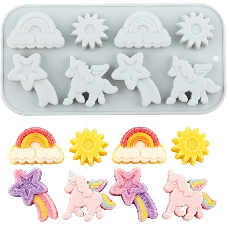 8 Cavity Winged Unicorns Themed Silicone Candy Molds