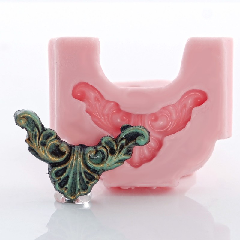 Silicone Corner Scroll Mold – Jewelry Mold, Fondant Mold, Resin & Clay Mold (731