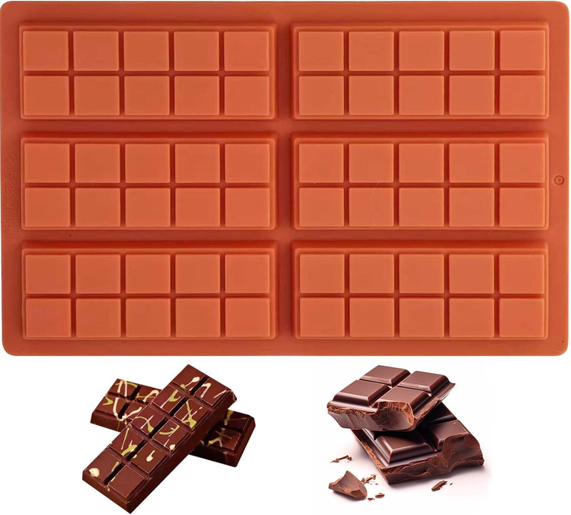 Silicone Chocolate Bar Mold – 6 Large Cavities, Food-Grade, Non-Toxic & Odorl... gallery