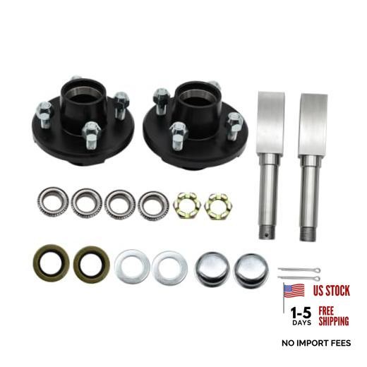 2 Sets 2000 lbs Axles Trailer Hub Kit 4 Bolt on 4 Inch Circle | 2000 lbs Axles