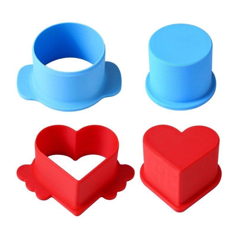 Grade Cake Mold Cutter and Pushers Heart Round Shape Cookie Baking Tool Set