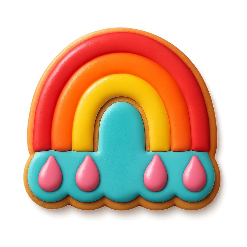 Boho Rainbow Cookie Cutter & Stamp, Fondant & Clay - 4x3.5 gallery