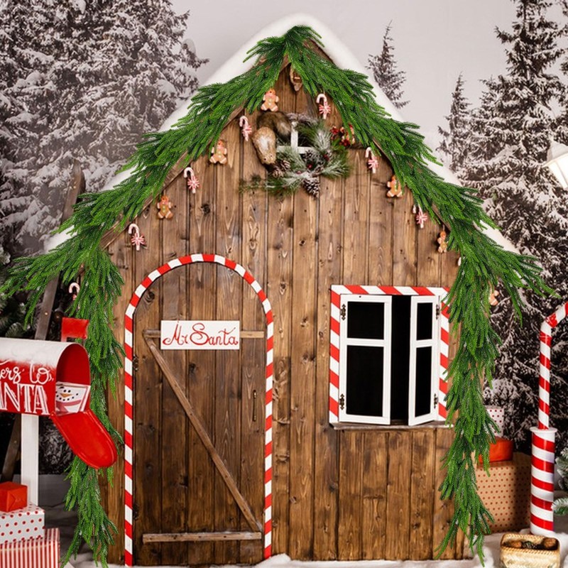Gllbtpt 2Pcs Christmas Norfolk Pine Garland6 Ft Artificial Green Garland gallery