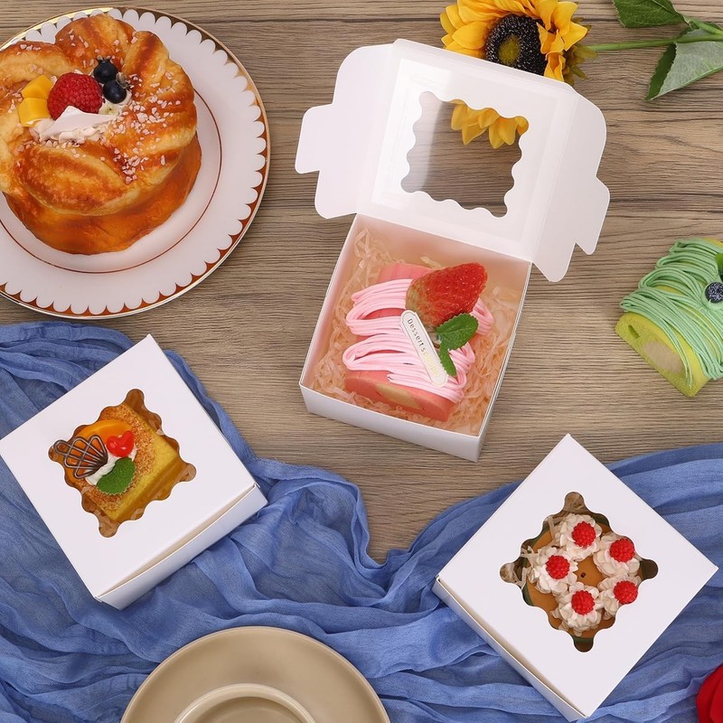 Small Cookie Boxes, 4x4x2.5 Inch, Ideal for Cupcakes, Donuts gallery