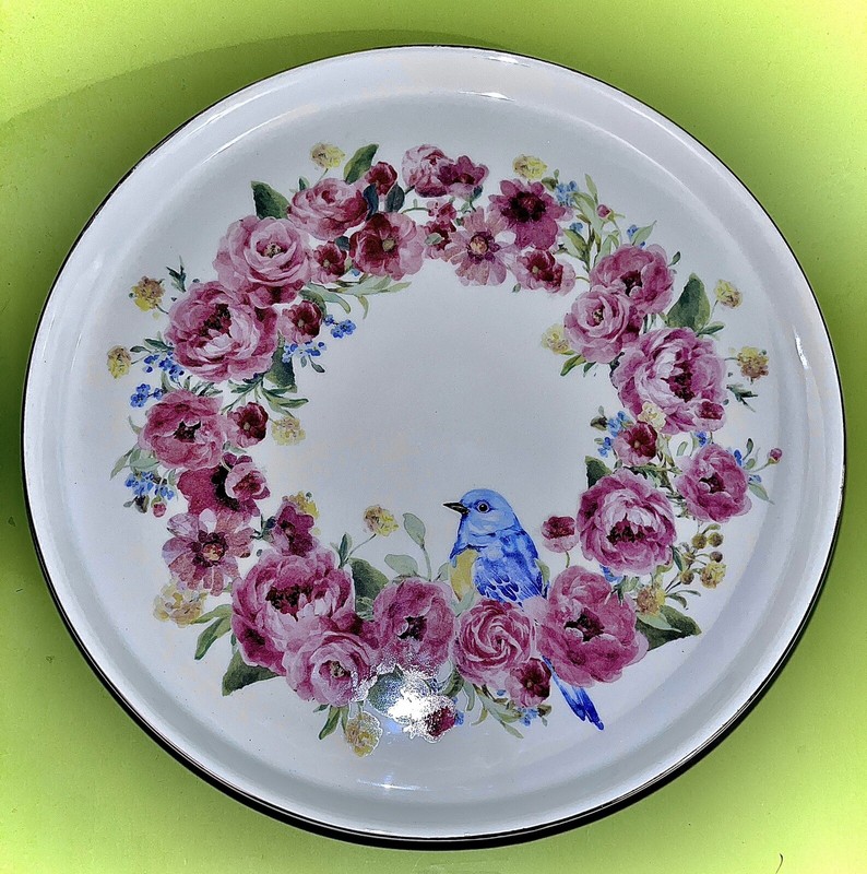 Ashland Blue Bird & Rose Crown Cake Stand gallery