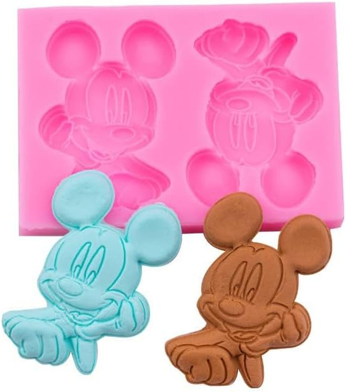 2 Cavity Mouse Mice Head Silicone Molds for DIY Fondant Candy Making Chocolate M gallery