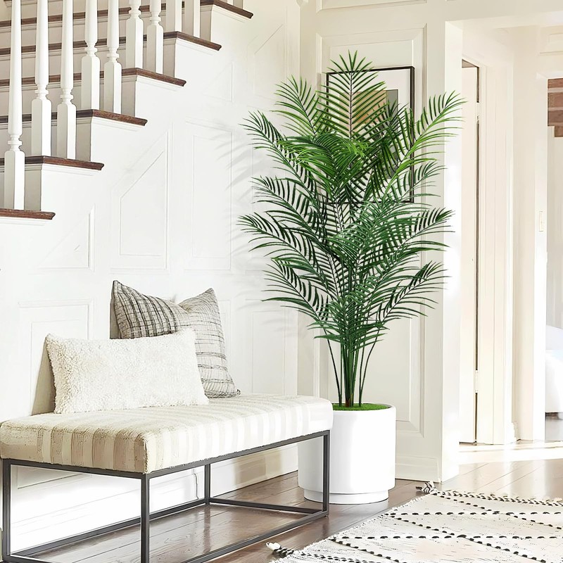 Cyangrove Artificial Palm Tree Outdoor 6Ft Large Fake Tropical Areca Palm Tree gallery