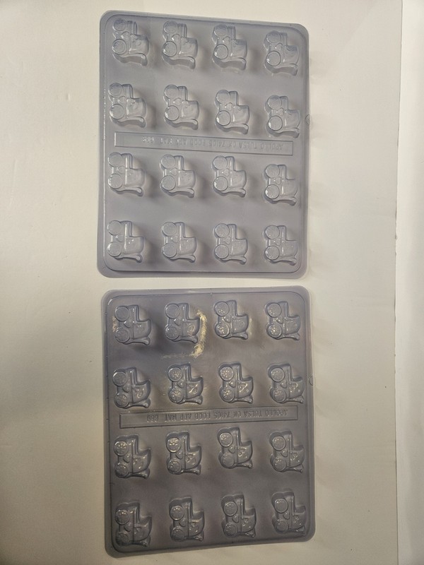 Plastic Baby Shower Chocolate Molds Lot Of 9 Carriage Bottle Shoes Teddy Bear gallery