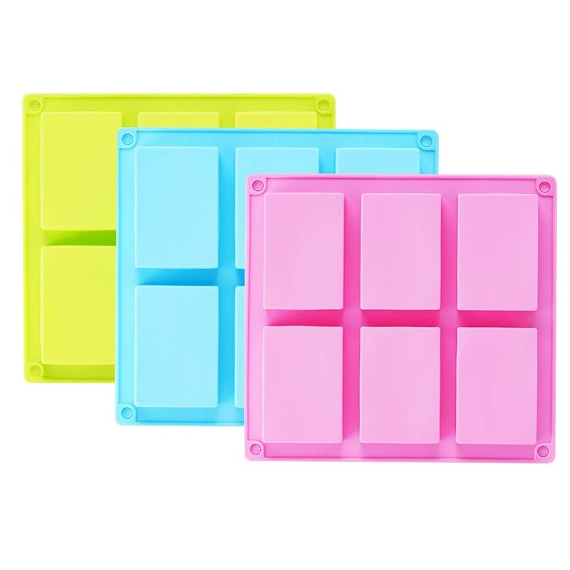 TDHDIKE 3 Pack Silicone Soap Molds(Blue & Pink & Green), Blue & & Green