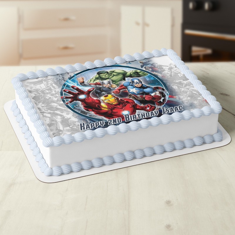Marvel Avengers Superhero Rectangle Square A4 A3 Edible Icing Cake Topper