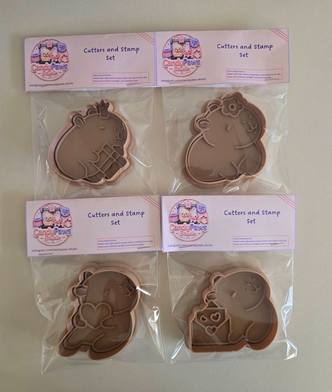 Capybara 3D Printed Stamp and Cutter Set for cookies or playdoh