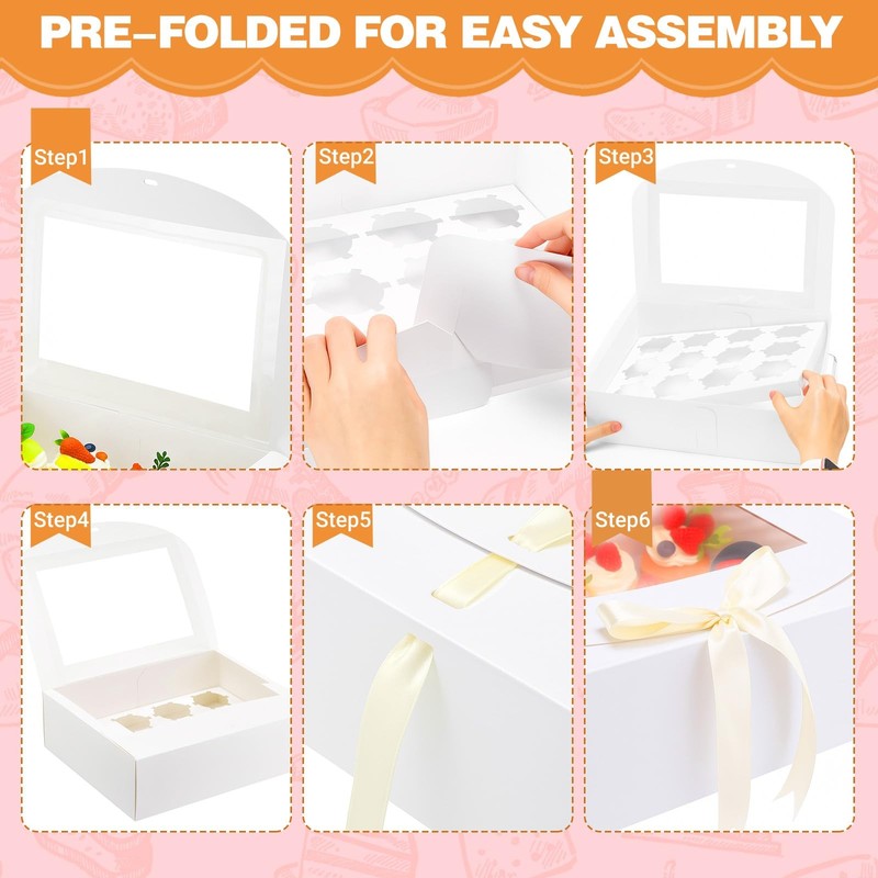 20 Pack Cupcake Boxes Hold 12 Standard Cupcakes, 12 Count Cupcakes Boxes, Foo... gallery