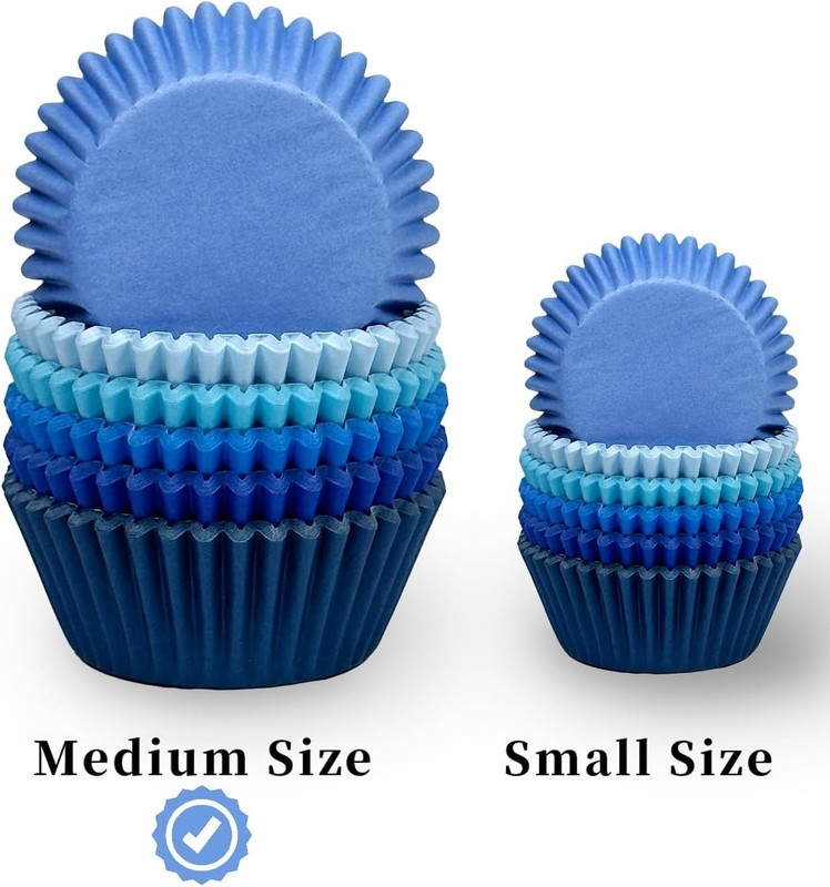 QiQee 300 Counts Cupcake Liners - 6 Solid Blue Colors Cupcake gallery
