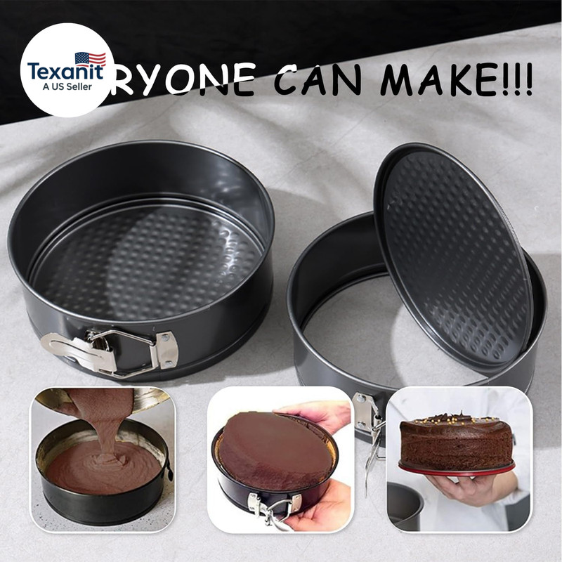 168Pcs Cake Pan Sets for Baking + Cake Decorating Supplies: 3 Non-Stick Springfo gallery