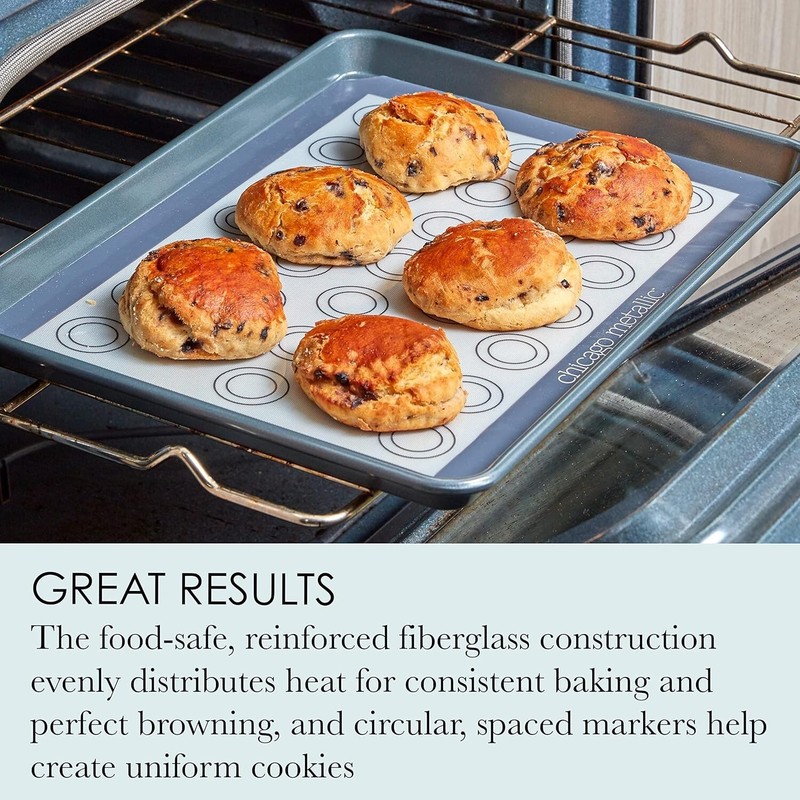 Chicago Metallic Nonstick Baking Mat 16.5"x 11.6" Silicone Oven-Safe Multi Usage gallery