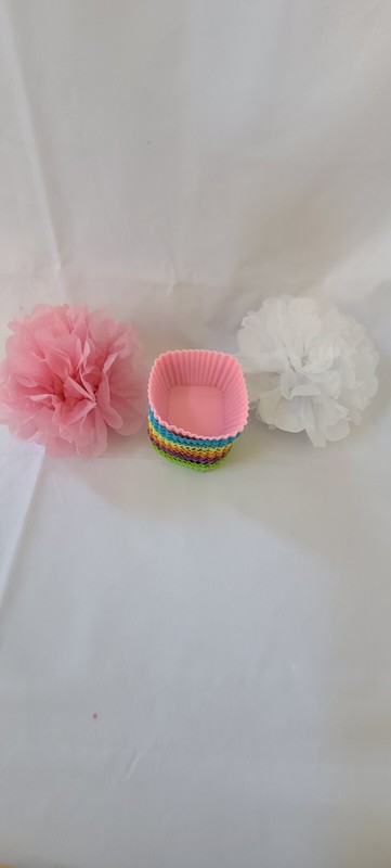 Silicone Baking Cups Cupcake Liners Muffin Round Square Rectangle 66 total! gallery
