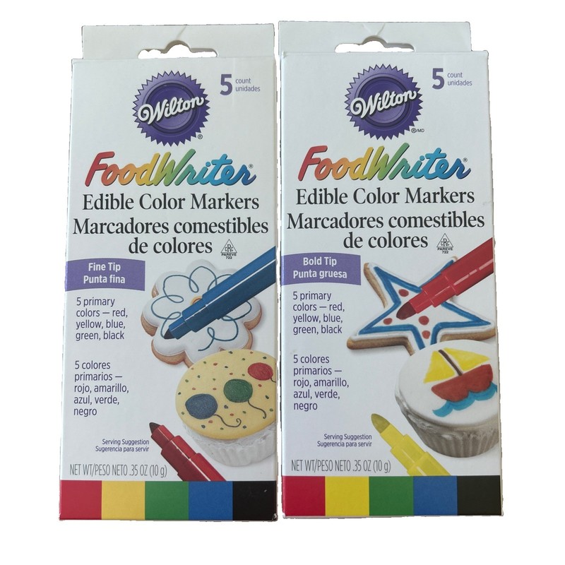 Wilton Food Writer Edible Color Markers 2-Pack: One Fine Tip and One Bold Tip
