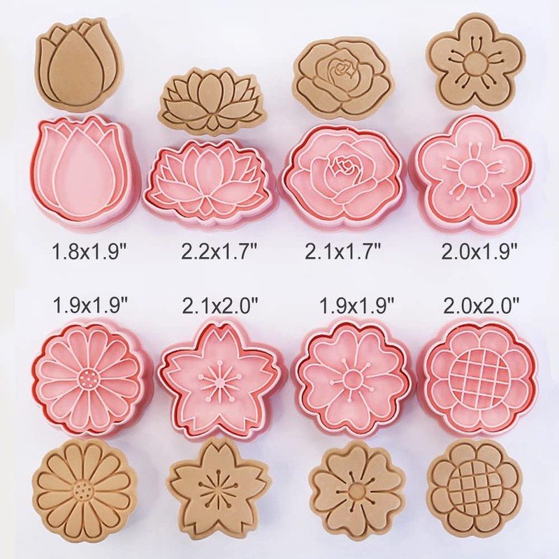 8-Pcs Flowers Cookie Cutters Set 3D Rose, Tulip, Daffodil, Daisy, lily, Orchi... gallery