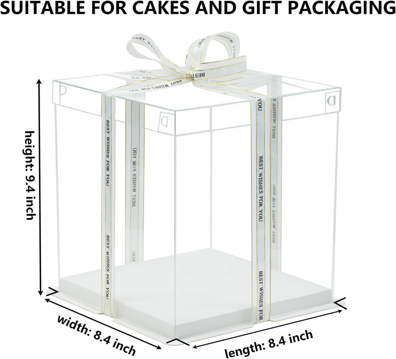 Clear Cake Box 8Pcs Tall Cake Box Treat Boxes Cake Transport Container Tall Cake gallery