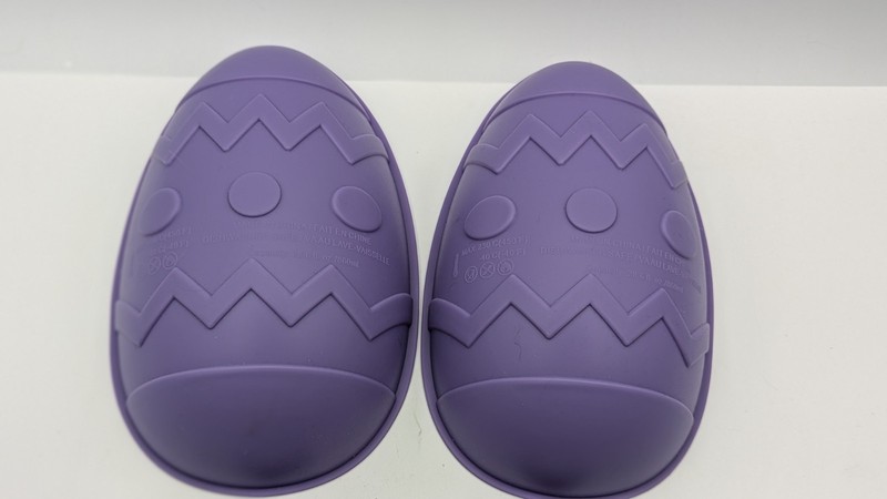 Silicone 3D Easter Egg Cake Mold With 2 Stands Purple gallery