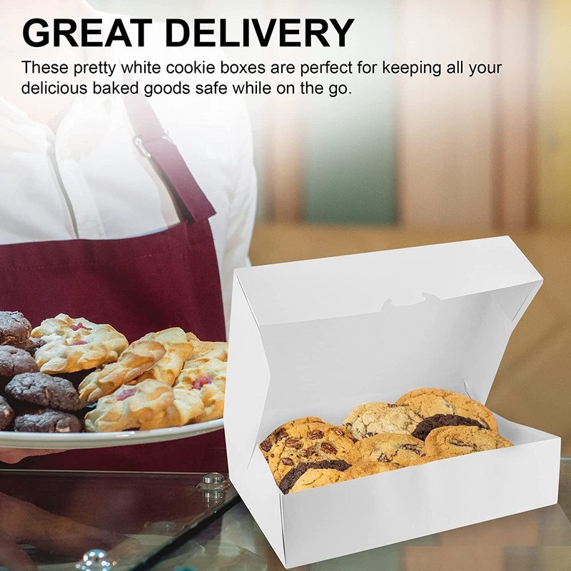 MT Products 14" x 10" x 3.5" White Donut Boxes/Bakery Boxes - Pack of 15 gallery