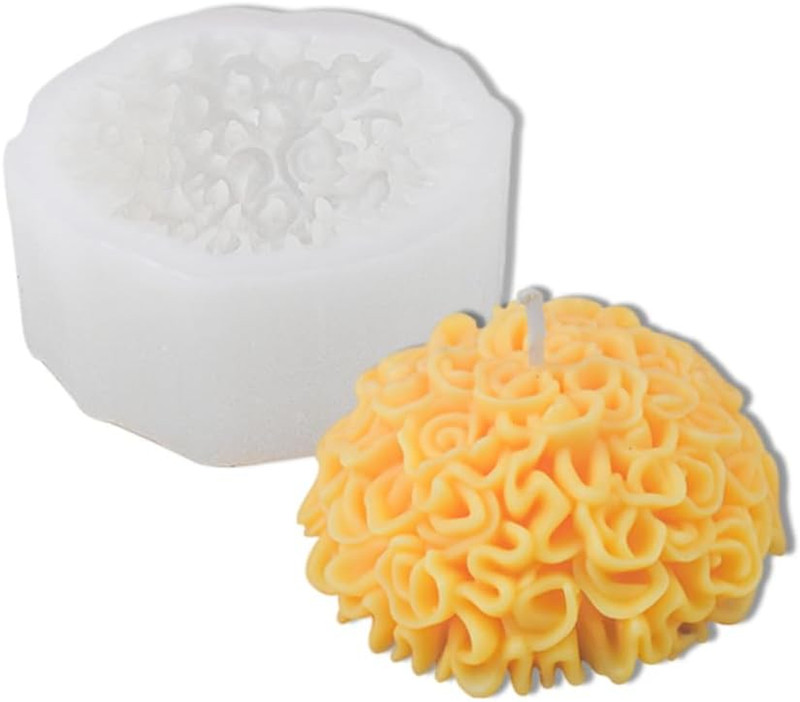 Mexican Day of the Dead Marigold Shape Silicone Molds for Making Cake Candle Res