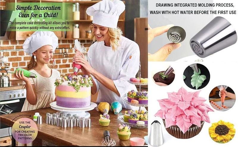 28 Pcs Russian Piping Tips Set, Frosting Nozzle Kit, Baking Supplies for Cookie gallery