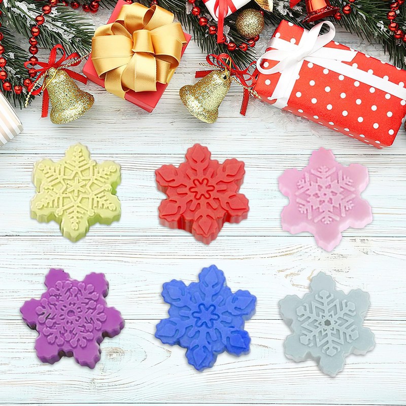 Snowflake Molds, 3Pcs Christmas Silicone Cake Trays 3D Snowflake Cookie Soap ... gallery