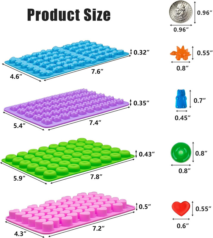 Gummy Bear Candy Molds Silicone, Mini Gummy Molds with 2 Droppers, Non-Stick Sil gallery