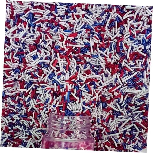 Cake Mate Dessert Sprinkles – Red, Navy Blue & White Vermicelli J4-BT-08
