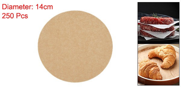250Set Parchment Paper Baking Sheets Rounds 5.5" Non Stick Paper Wood Color gallery